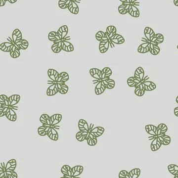 Glasswing butterfly spring line vector seamless pattern Stockillustratie