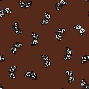 Glasswing butterfly spring vector seamless pattern Stock Illustration