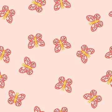 Glasswing butterfly spring vector seamless pattern Stock Illustration