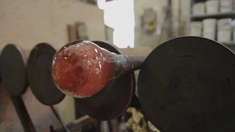 Glassworks manufacturing process . Stock Footage 100671264