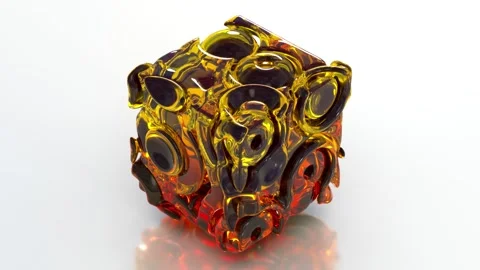 Glassy 3D Cube Morphing 28 4K Video stock 272351188