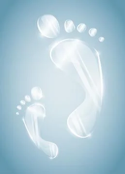 Glassy footprints Stock Illustration