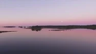 Glassy Lake Northern Sweden Drone Footage Aerial Purple Nature Landscape Aerials Stock Footage
