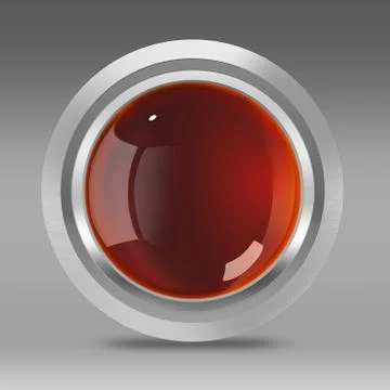 Glassy metallic 3D button Иллюстрация