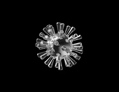 Glassy virus centered against a black background Illustrazione stock