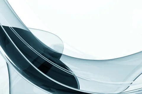 Glassy wave element with solid white copy space. イラスト素材