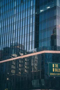 Glassy Windows Building Background in Sunset Stock Photos