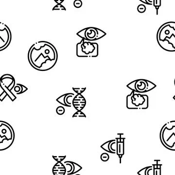 Glaucoma Ophthalmology Seamless Pattern Vector Stock Illustration
