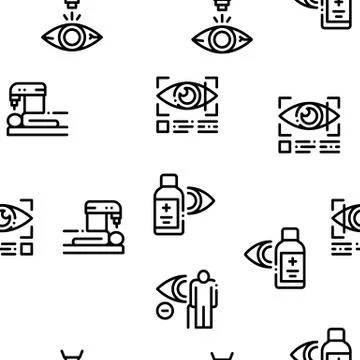 Glaucoma Ophthalmology Seamless Pattern Vector Stock Illustration