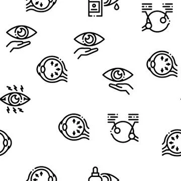 Glaucoma Ophthalmology Seamless Pattern Vector Stock Illustration