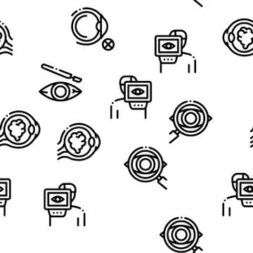Glaucoma Ophthalmology Seamless Pattern Vector Stock Illustration