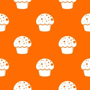 Glaze cupcake pattern orange Illustrazione stock