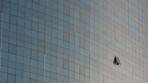 Glazed building with an open window Stock Footage 227124190
