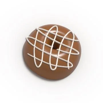 Glazed Chocolate Donut 3d rendered realistic design set of elements. Sweet .. Stockillustratie