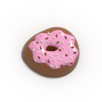 Glazed Chocolate Donut 3d rendered realistic design set of elements. Sweet .. Illustrazione stock