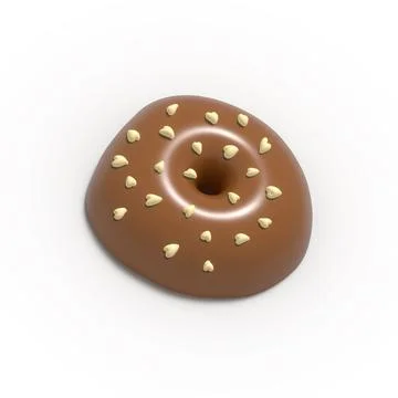 Glazed Chocolate Donut 3d rendered realistic design set of elements. Sweet .. Stockillustratie