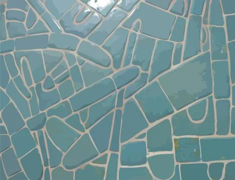 Glazed cyan stone vector mosaic texture Stock Illustration