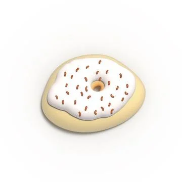 Glazed Donut 3d rendered realistic design set of elements. Sweet food, donu.. 스톡 일러스트