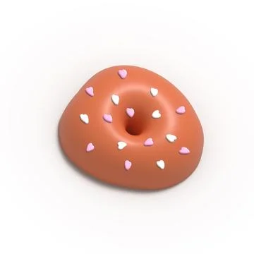 Glazed Donut 3d rendered realistic design set of elements. Sweet food, donu.. Stockillustratie