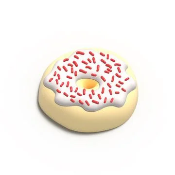 Glazed Donut 3d rendered realistic design set of elements. Sweet food, donu.. Stockillustratie