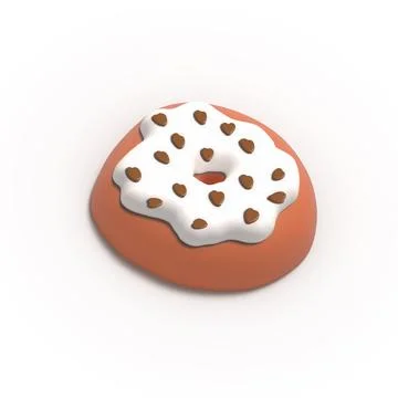 Glazed Donut 3d rendered realistic design set of elements. Sweet food, donu.. Illustrazione stock