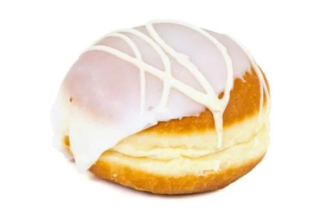 Glazed donut on white background Stock Photos