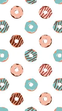 Glazed donuts. Background for bakery donut shop and cafe. Stock Illustration