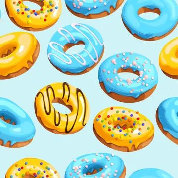 Glazed donuts seamless Stock Illustration