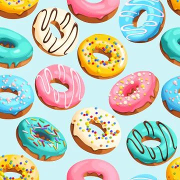 Glazed donuts seamless Stock Illustration