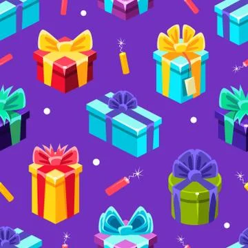 Glazed Donuts Seamless Pattern, Cute Party Holiday Presents, Textile, Wallpaper Illustrazione stock