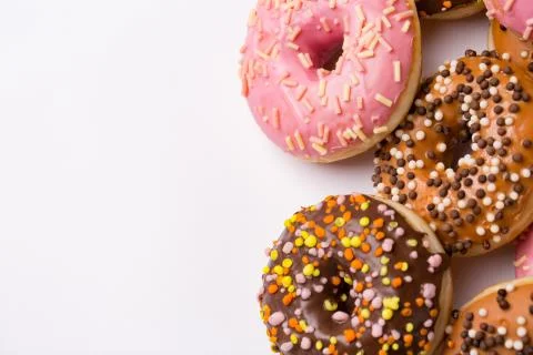 Glazed donuts on a white background Stock Photos