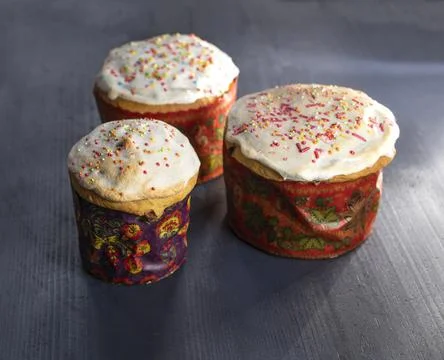 Glazed Easter cake with sprinkles Stock Photos