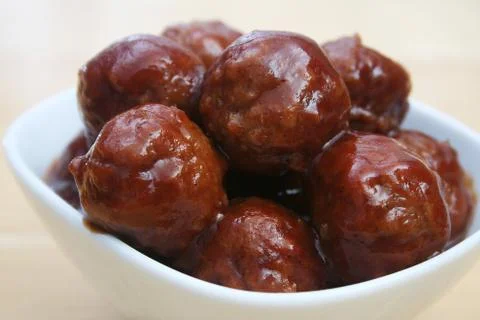 Glazed meatballs Stock Photos