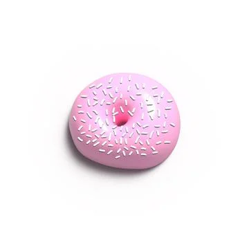 Glazed Pink Donut 3d rendered realistic design set of elements. Sweet food,.. Stockillustratie