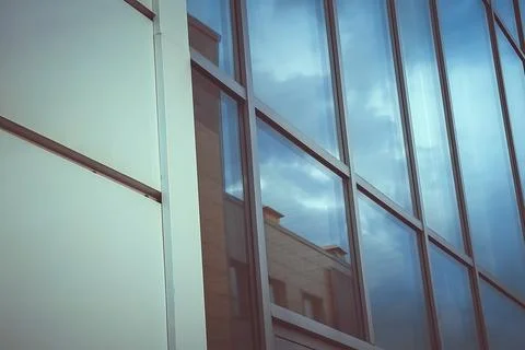 The glazed plane of the building Stock Photos
