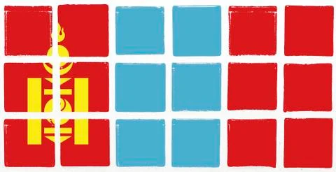 Glazed tiles mongolia flag Illustrazione stock
