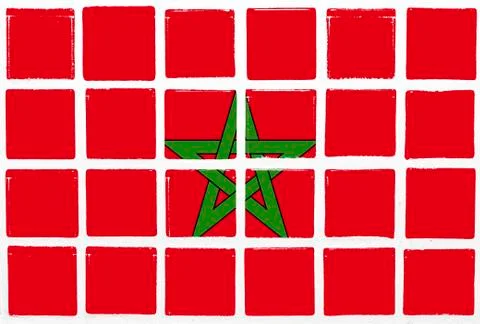 Glazed tiles morocco flag Stock Illustration