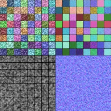 Glazed tiles seamless generated texture (with diffuse, bump and normal map) Stock Illustration