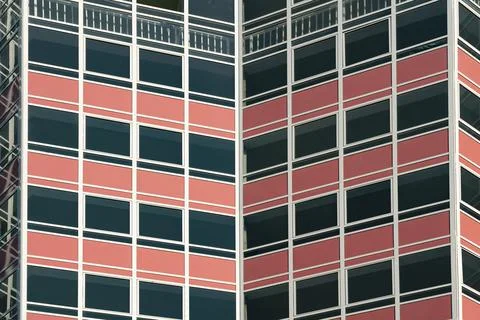 Glazing of the facade of a multi-storey building. Stock Photos