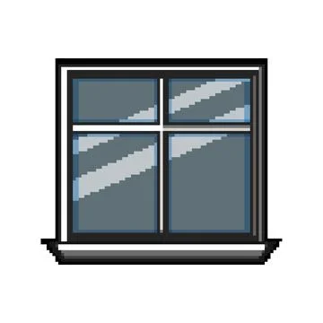 Glazing window frame pixel art vector illustration Stock Illustration