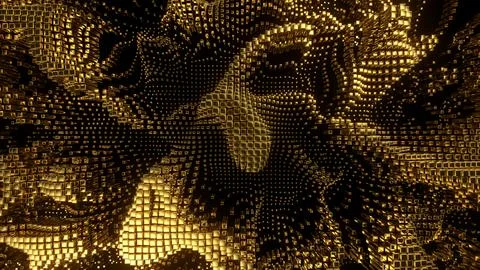 Gleaming Gold Cubes in a Vortex Pattern Stock Illustration