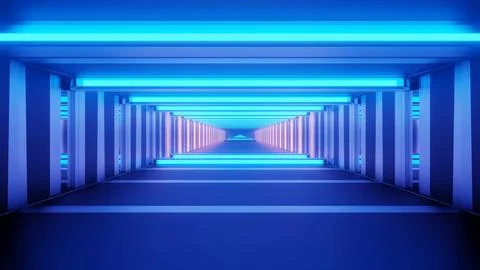 Gleaming Spacious Cyber Gateway 4k uhd 3d illustration background Stockillustratie