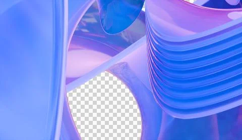 Gleeful 3d render of abstract iridescent glass background made with 3d softwa Stock Illustration