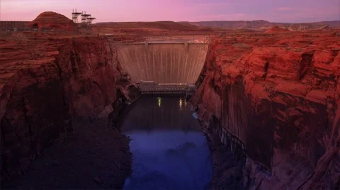 Glen Canyon Dam at Sunset 스톡 동영상 60929979