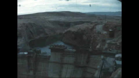Glen Canyon Dam Under Construction 1963 Stock Footage 303094396