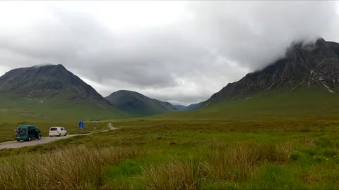 Glen Coe looking towards Glen Etive Scottish Highlands Scotland UK Stock Footage 135745644