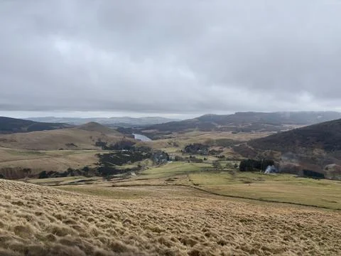 Glen Devon landscape views in Ochil Hills near Glendevon 스톡 사진
