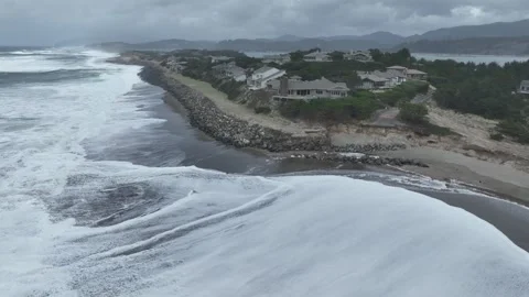 GLEN EDEN BEACH OREGON US 2JULY2023 Coastal Erosion Mitigation Video stock 278435489