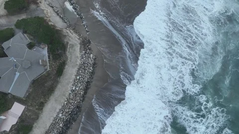 GLEN EDEN BEACH, OREGON, US 2JULY2023 Coastal Erosion, Mitigation Video stock 278436077