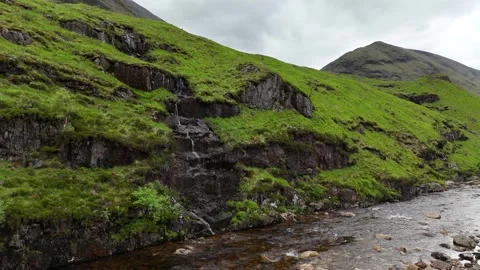 Glen Etive small fresh waterfall Scottish Highlands Stock Footage 311285927